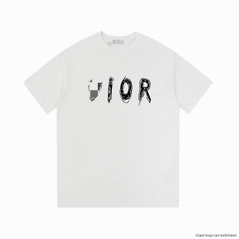 Dior Graffiti Street Style White Short-sleeve T-shirt