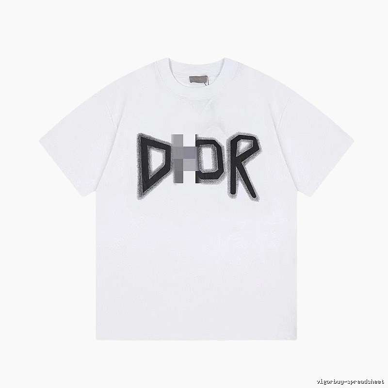 Dior Letter Print Trendy Style White T-Shirt