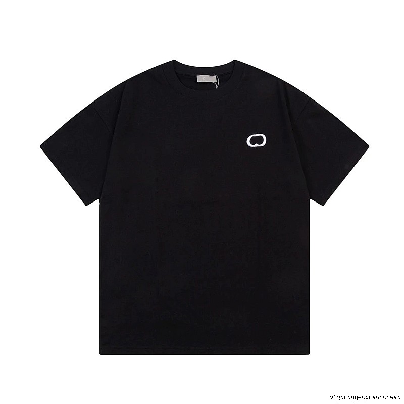 Dior Minimalist Style Embroidered Black Short-sleeve T-shirt