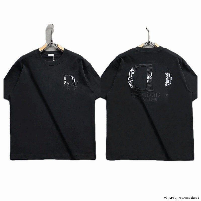 Dior Monogram Light Luxury Style Black Short-sleeve T-shirt