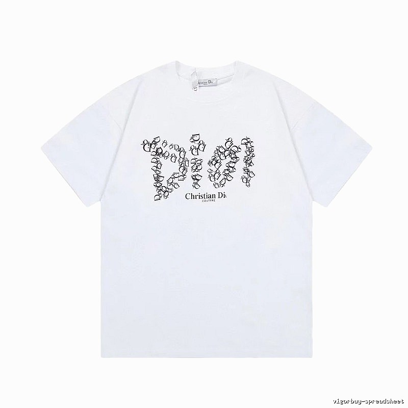 Dior Monogram Light Luxury Style White Short-sleeve T-Shirt