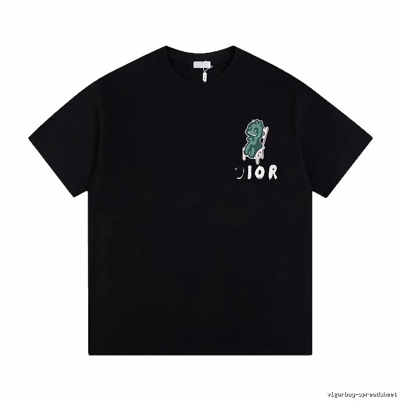 Dior Monster Print Trendy Black Short-sleeve T-shirt