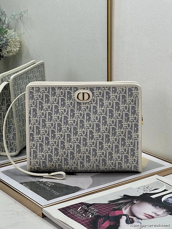 Dior Oblique clutch bag Gray Rectangular