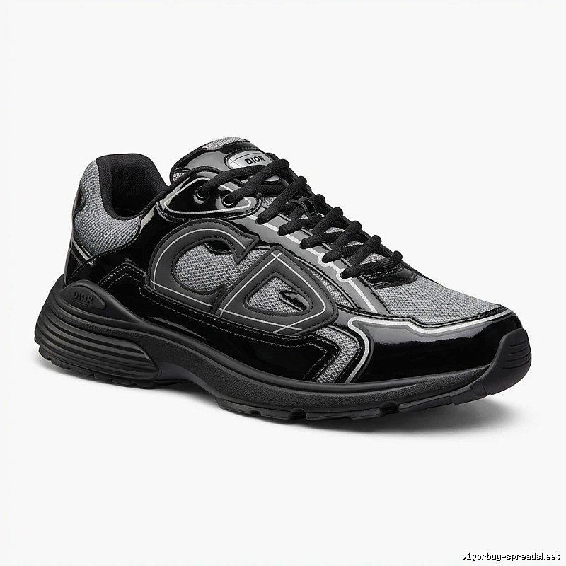 Dior retro-style black and grey sports shoes