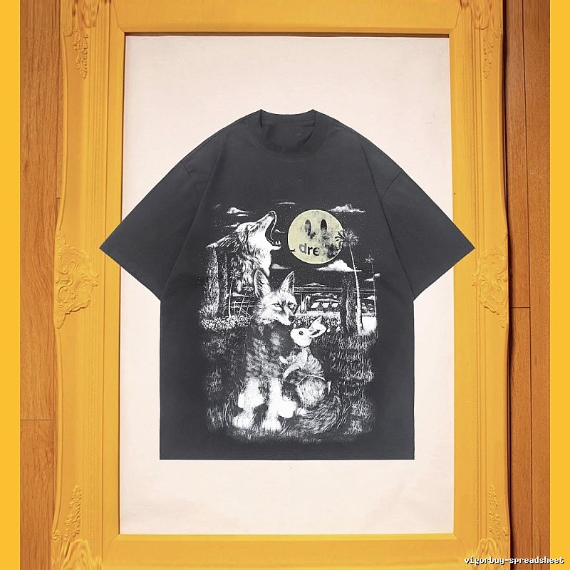DREW Animal Print Street Style Black T-Shirt