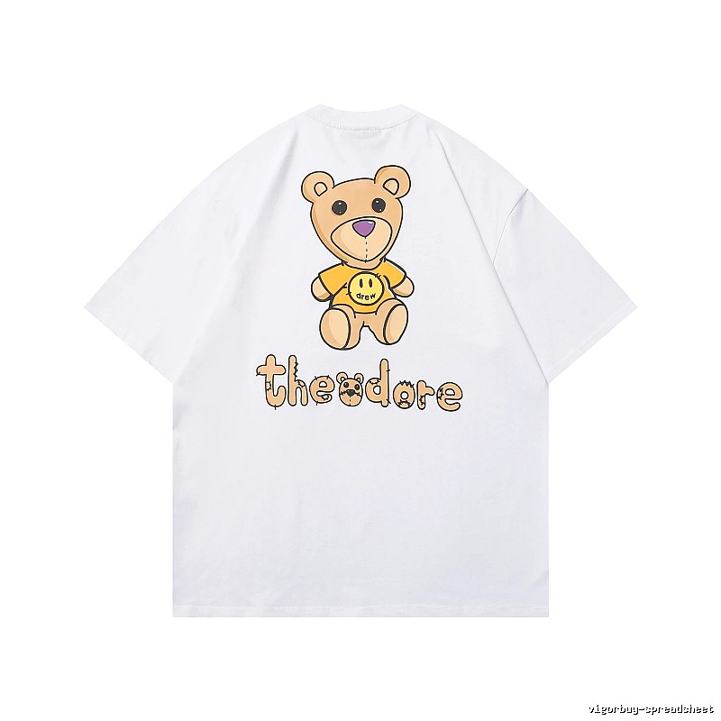 DREW Bear Print Street Style White T-shirt