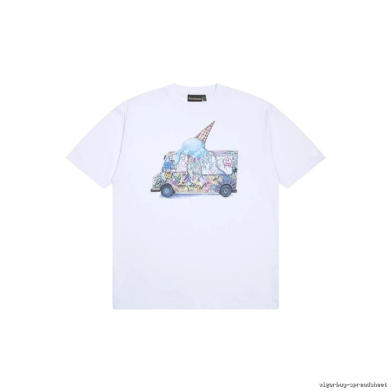 DREW Graffiti Ice Cream Truck Street Style White T-shirt