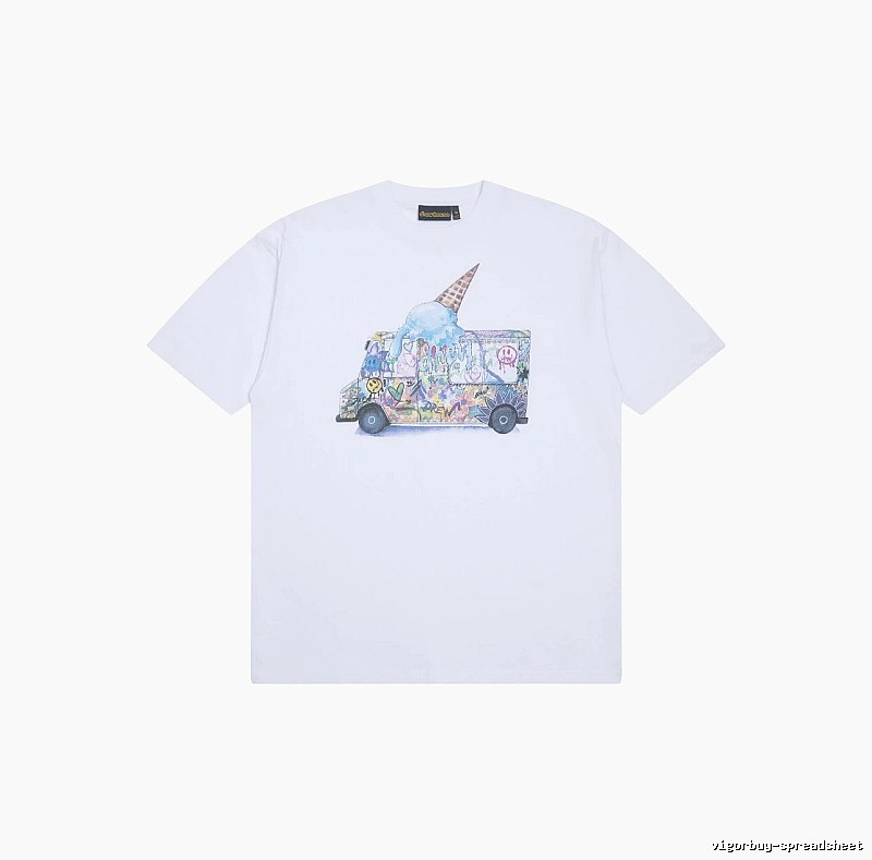 DREW Graffiti Style Ice Cream Truck White Short Sleeve T-shirt