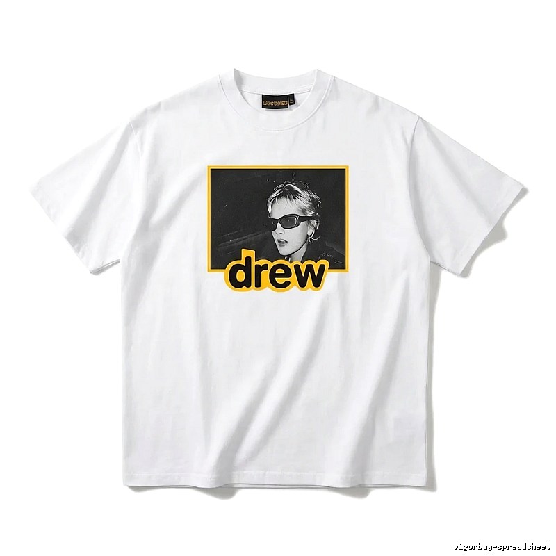 DREW Portrait Print White T-shirt