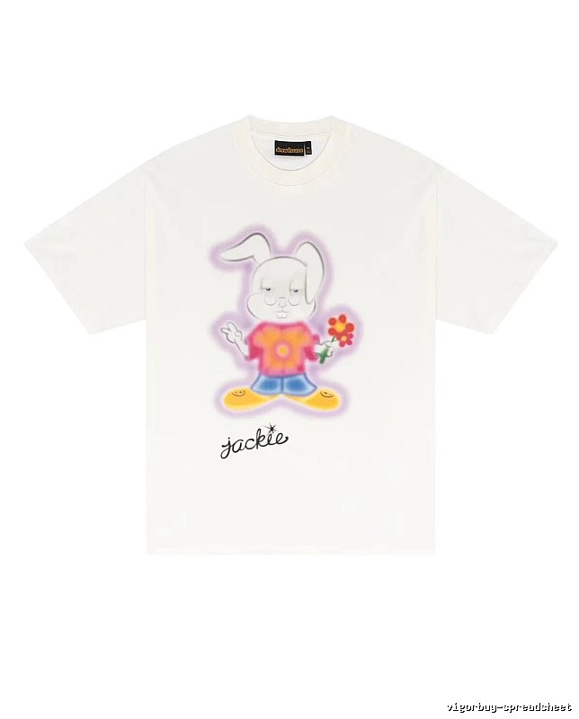 DREW Rabbit Graffiti Cool Trendy Off-white T-shirt
