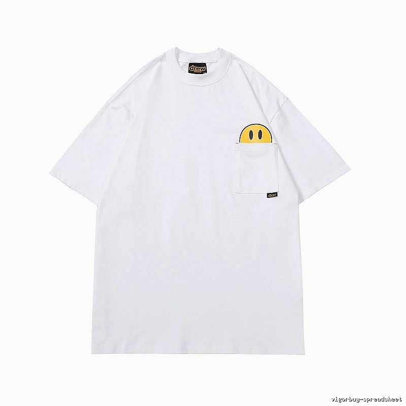 DREW Smiley Face Series Street Style White T-Shirt