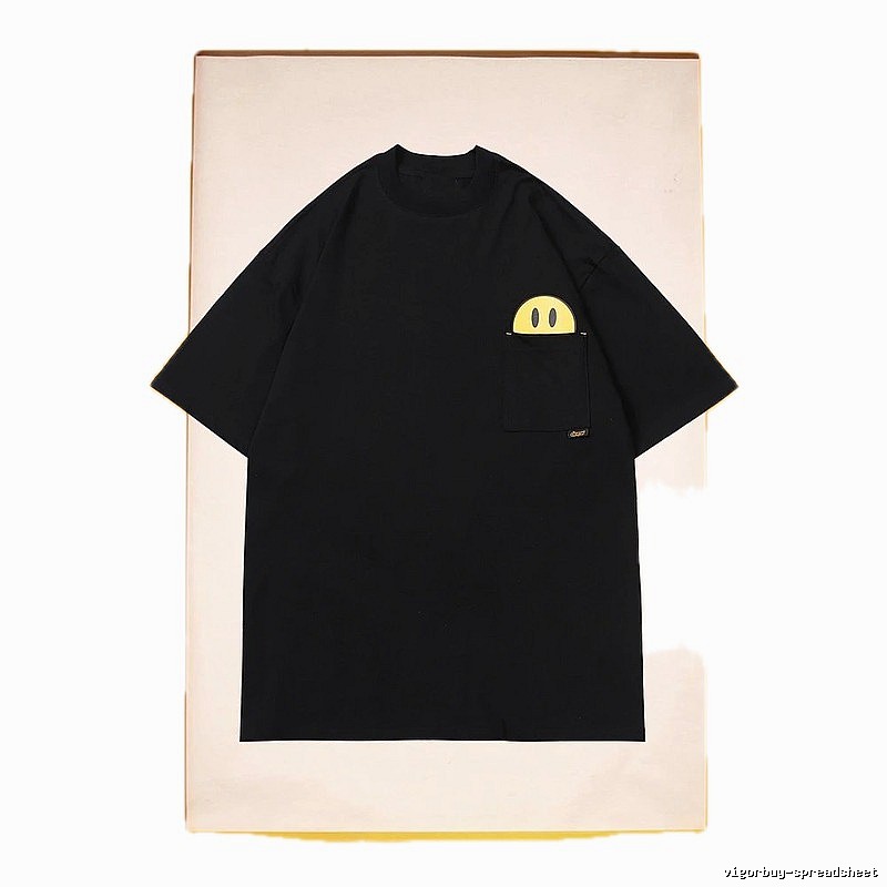 DREW Smiley Series Street Style Black T-Shirt