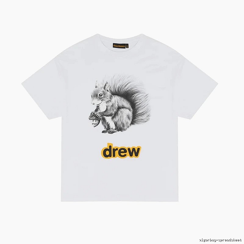 DREW Squirrel Print Street Style White T-shirt