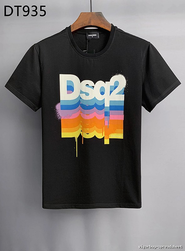 DSQ2 Color Gradient Street Style Black T-Shirt