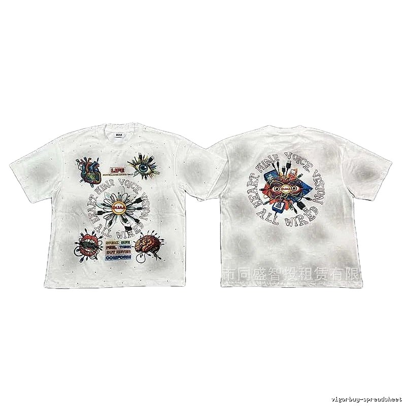 DUAA Organ Print Street Style White T-shirt