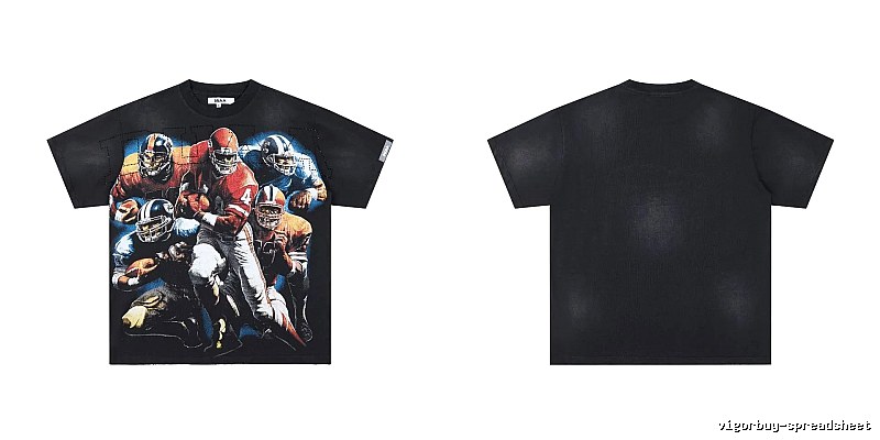 DUAA Rugby Print Retro Black T-Shirt