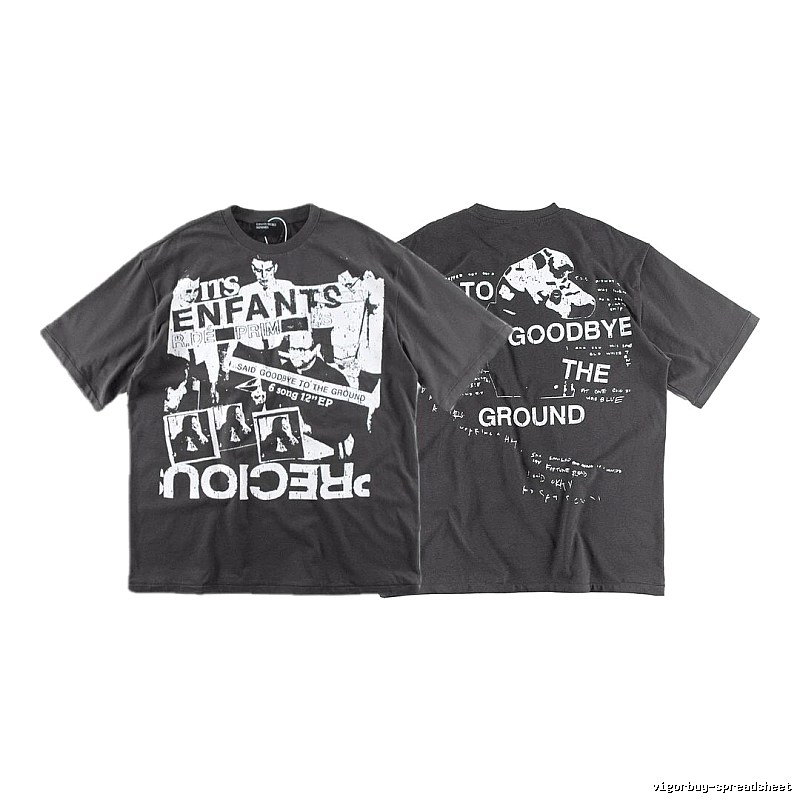 ERD GRJKD Printed Dark Style Charcoal Gray T-Shirt