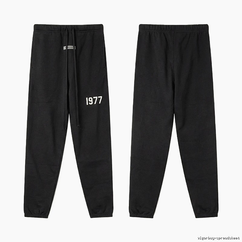 ESSENTIALS 1977 Minimalist Style Black Pants