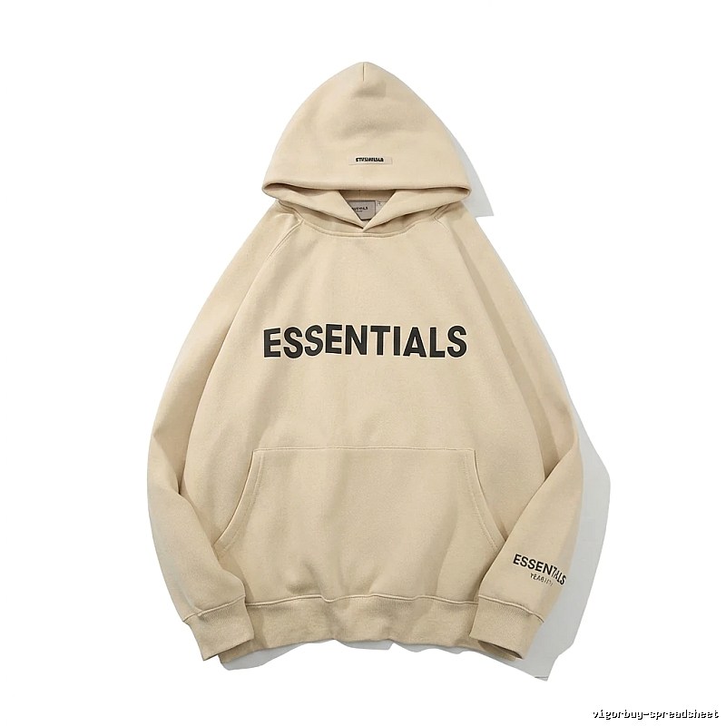 ESSENTIALS minimalist style beige hoodie