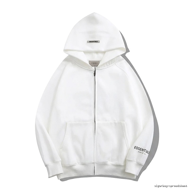 ESSENTIALS minimalist style white hoodie