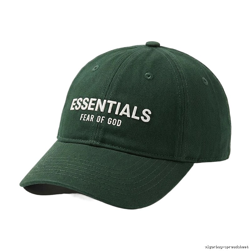 ESSENTIALS Simple Style Dark Green Hat