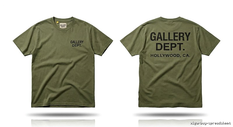 Gallery Dept American Retro Style Green T-shirt