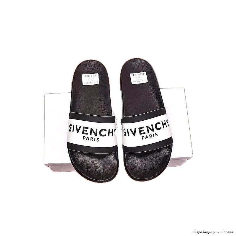 Givenchy Letter Printed Streetwear-style Black and White Slides