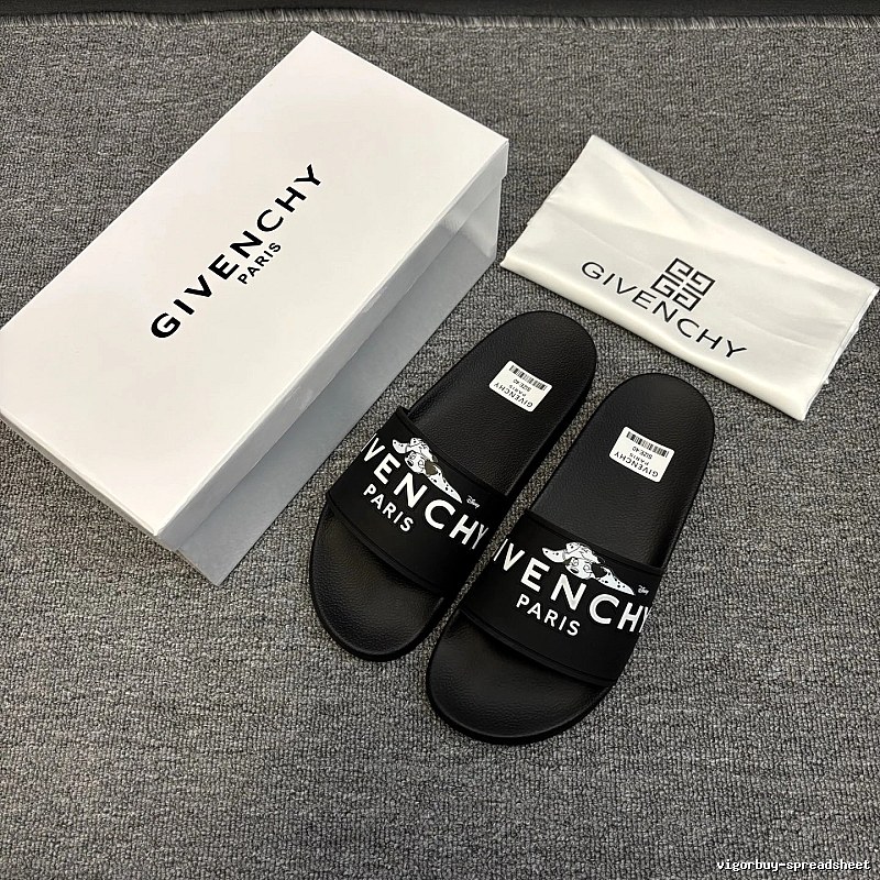 Givenchy x Disney Street Style Black Slide Sandals