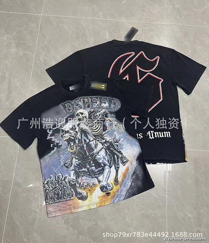 GOD Skeleton Knight Street Style Black T-Shirt