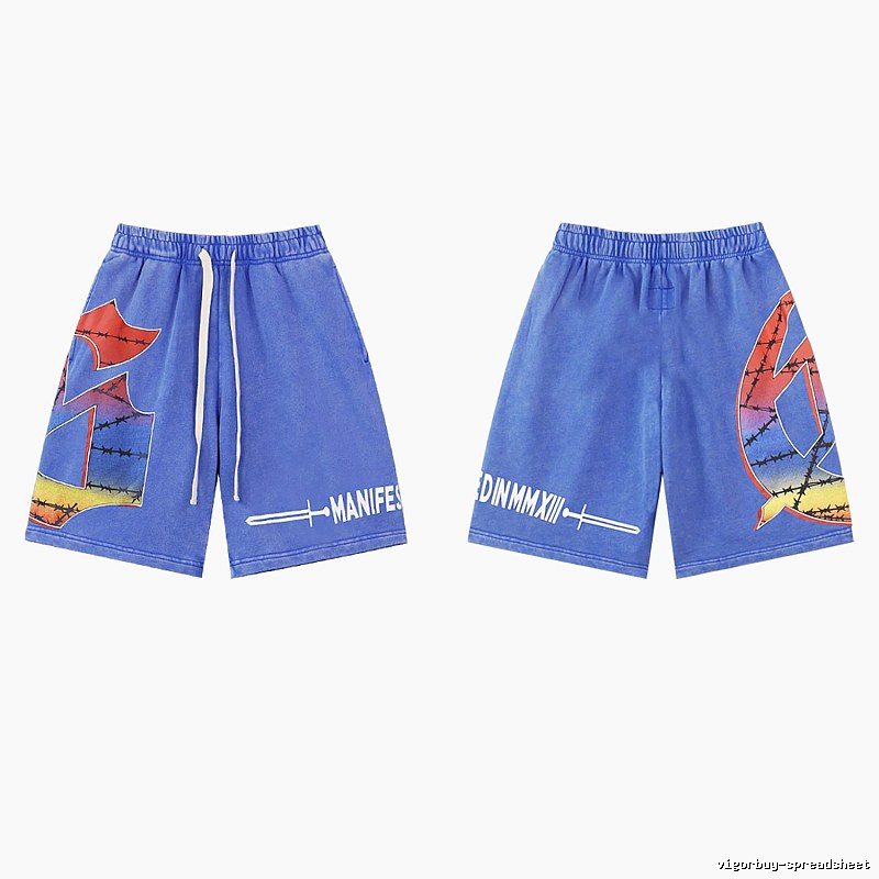 Godspeed Printed Street Style Blue Shorts