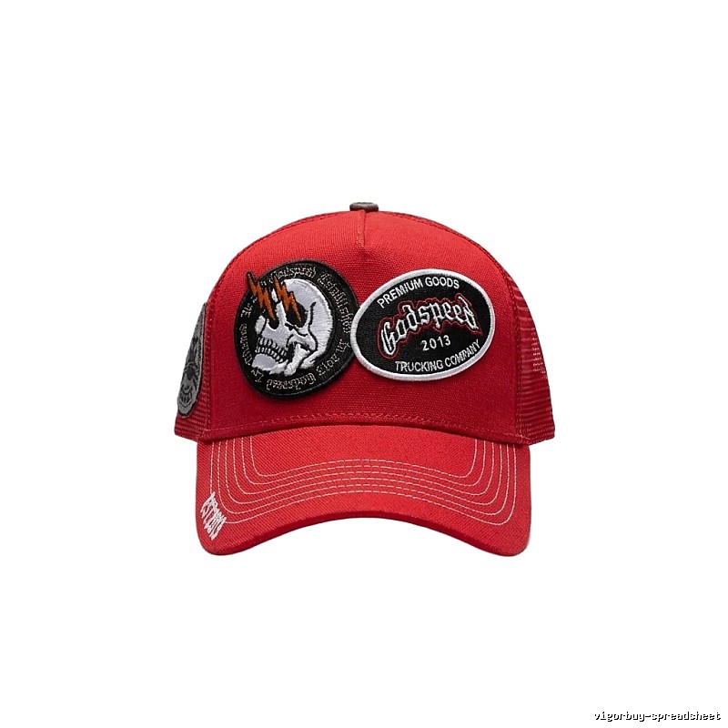 Godspeed Skull Retro Style Red Hat