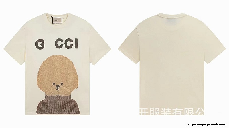Gucci Teddy Print Casual Style Off-white T-shirt