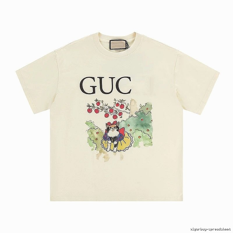 Gucci Vintage-style Cat Print Off-white T-Shirt