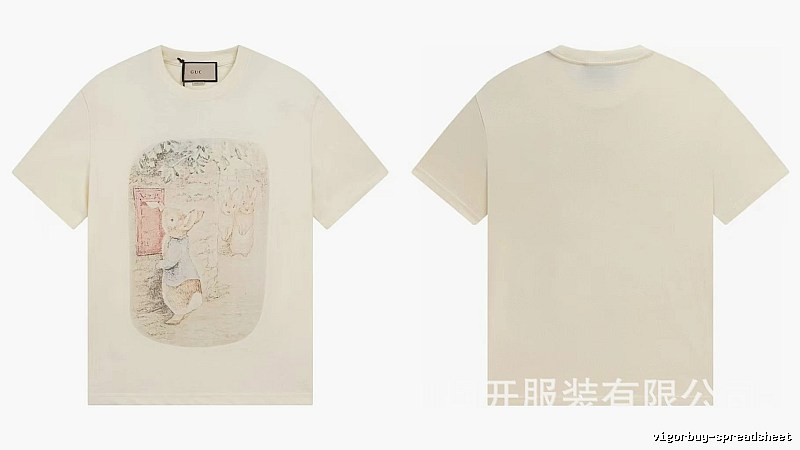 Gucci x Peter Rabbit Co-branded Vintage-style Off-white T-Shirt