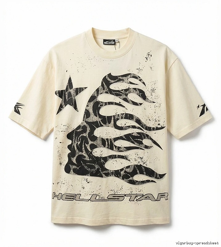Hellstar Flame Wind Beige T-shirt