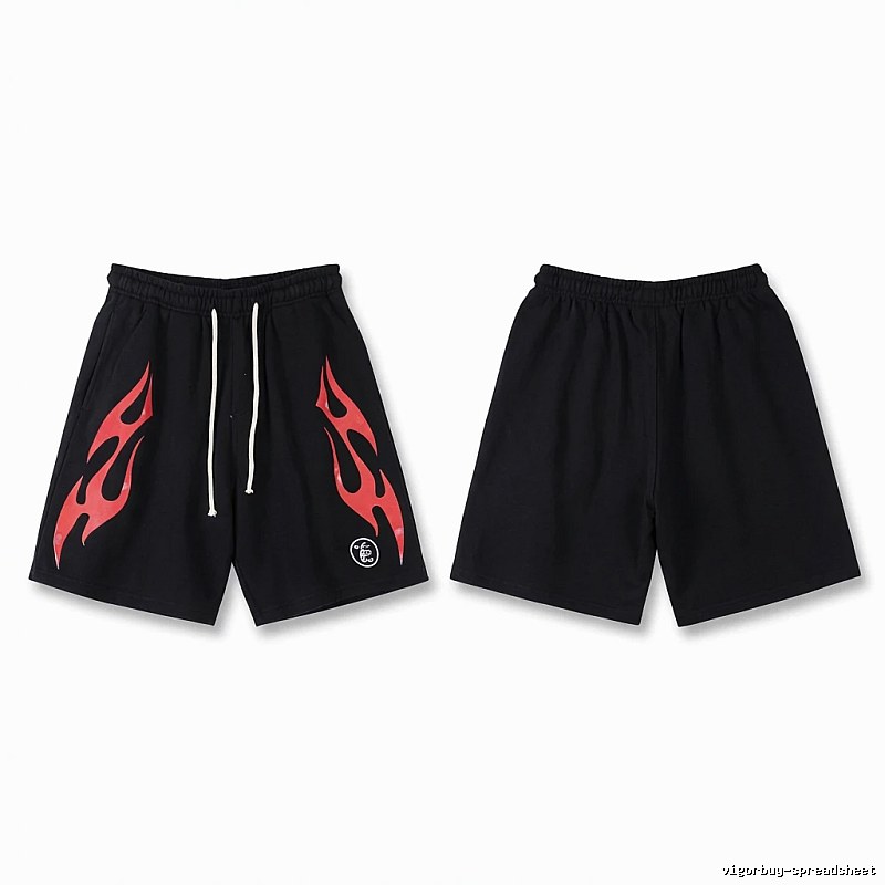 Hellstar Flame Wind Black Shorts