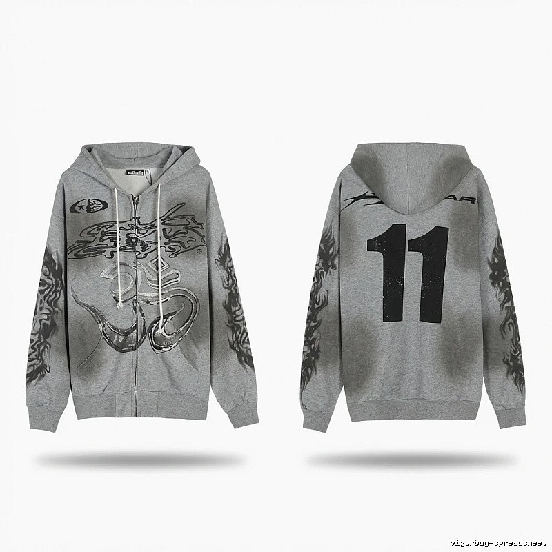 Hellstar Flame Wind Gray Sweatshirt