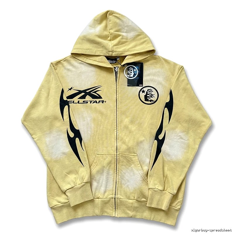 Hellstar Flame Wind Yellow Hoodie