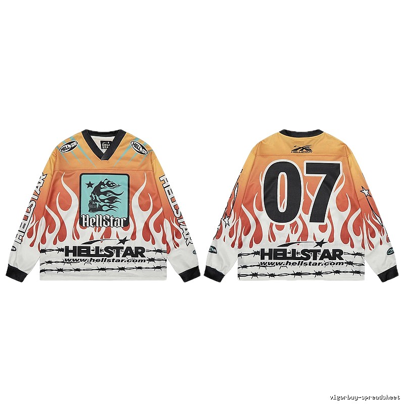 Hellstar Retro Flame Motorcycle Long Sleeve Jersey