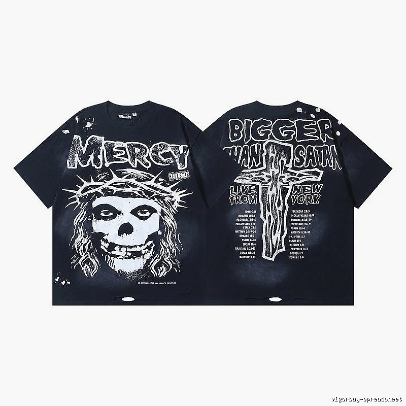Hellstar Skull Print Dark Style Black T-Shirt