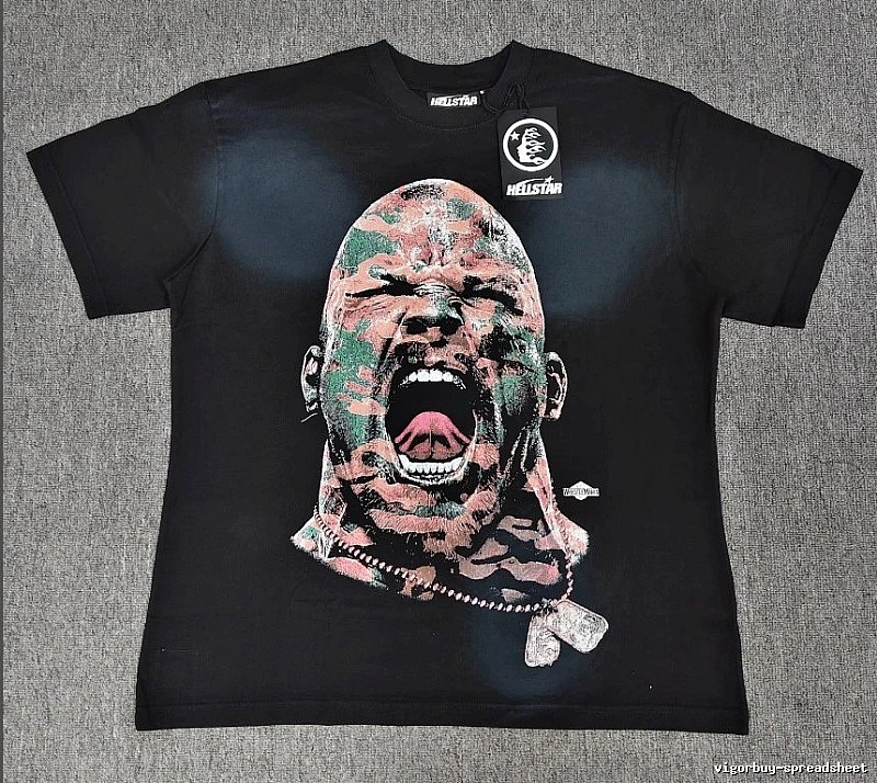 Hellstar Tyson Printed Street Style Black T-Shirt