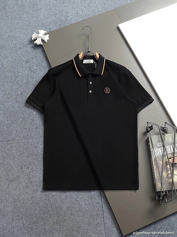 Hermès Classic Wind Black Polo Shirt