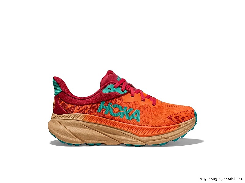HOKA Trendy Orange-Pink Athletic Shoes