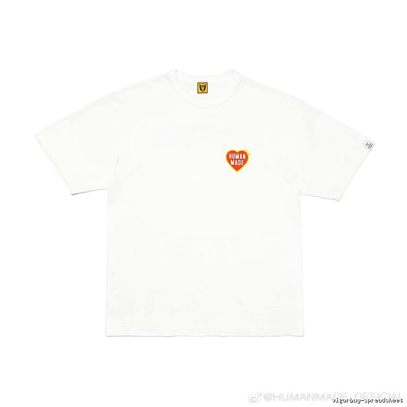 HUMAN MADE Heart Print Japanese Streetwear White T-Shirt
