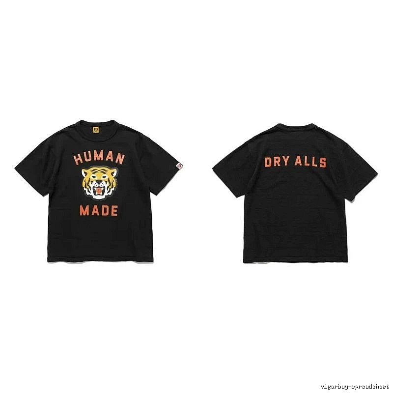 Human Made Premium Style Heart logo T-shirt Black Green Human for Resort Outfits