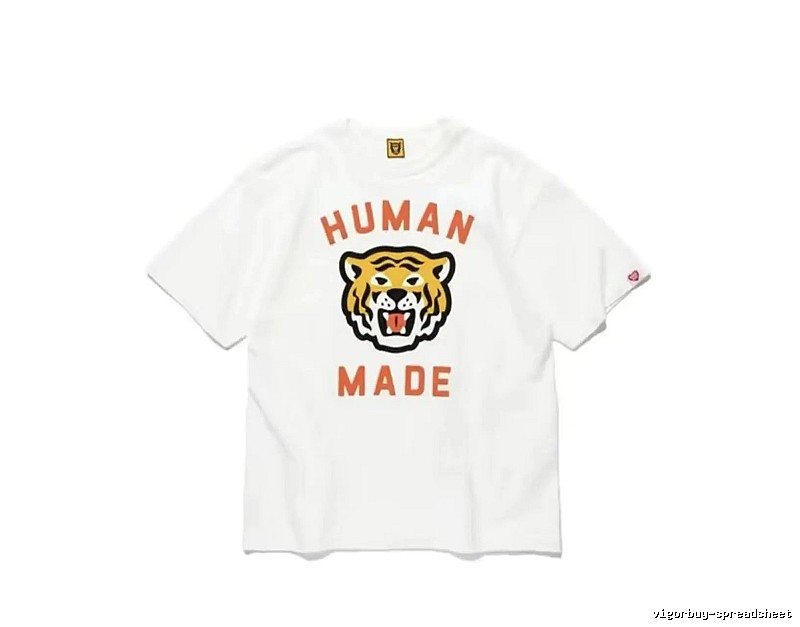 HUMAN MADE Tiger Head Vintage Japanese Style White Short-sleeve T-shirt