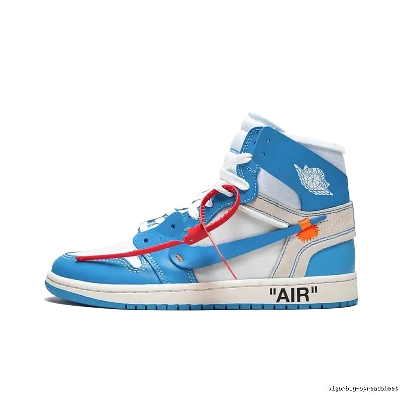 Jordan AJ1 High Top Blue and White Shoes