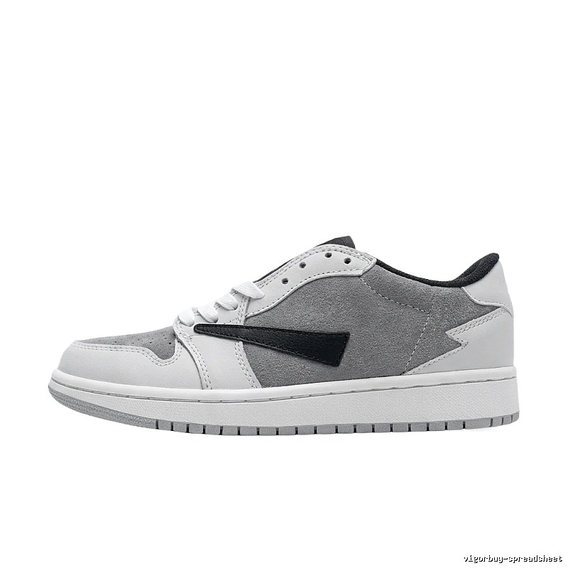 Jordan AJ1 Retro Style Gray and Black Shoes