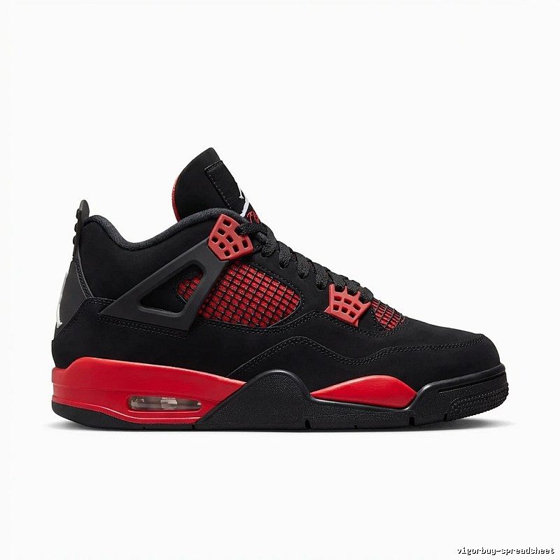 Jordan AJ4 Black and Red Trendy Cool Athletic Shoes
