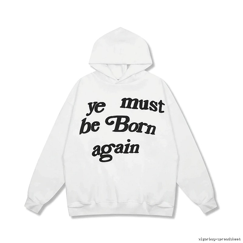 Kanye's religious-style white hoodie.